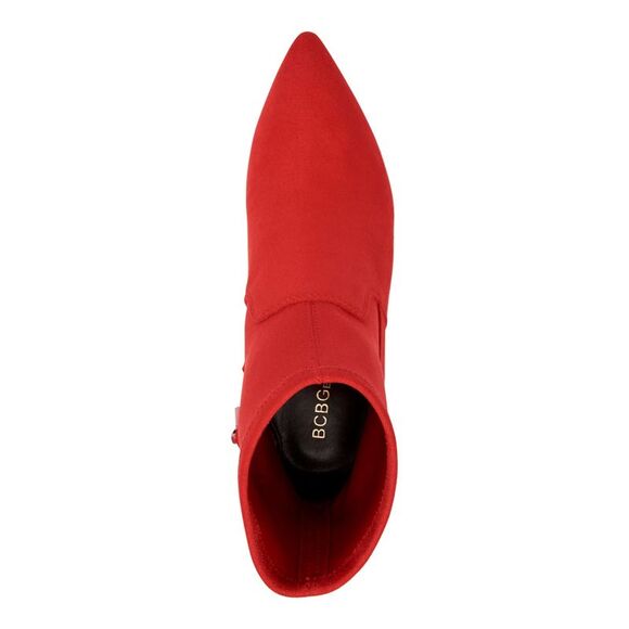 BCBGENERATION Womens Red Ally Pointed Toe Sculpted Heel Zip-Up Booties 8.5 B - Picture 3 of 4